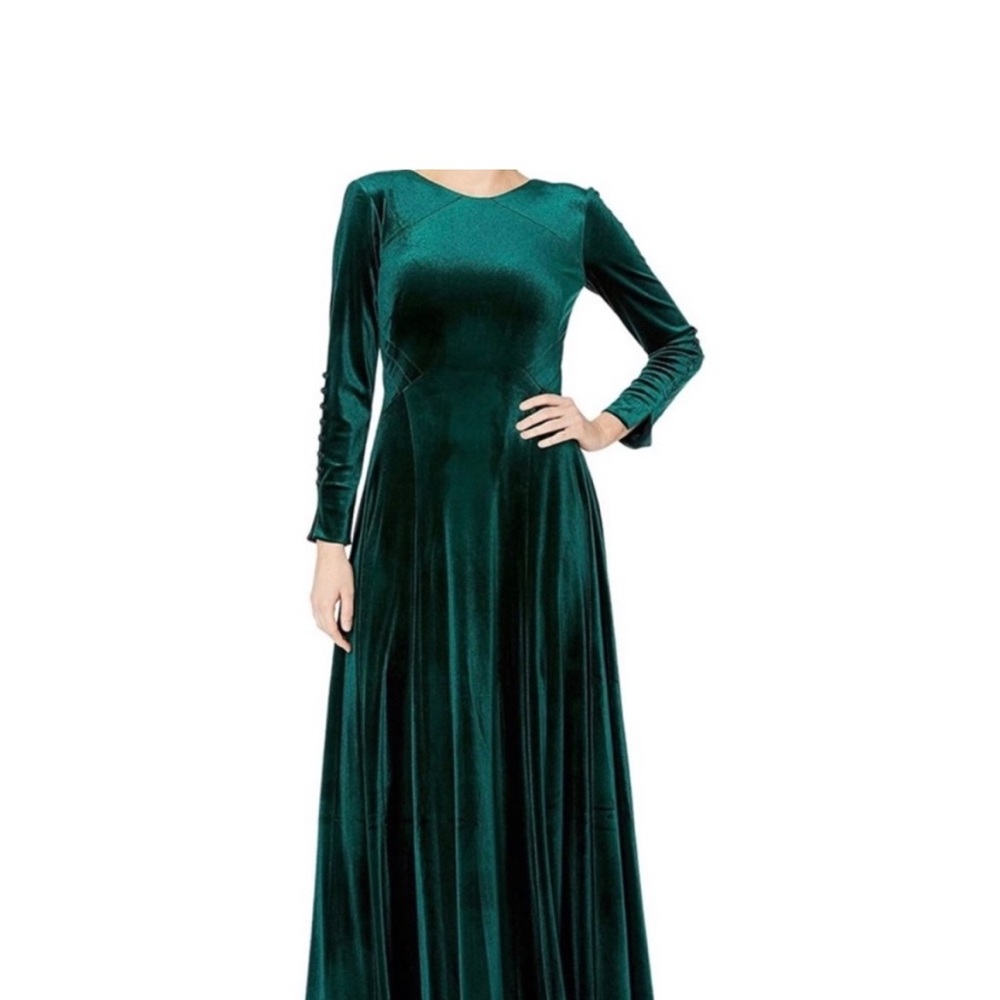 Brand new with tag Tahari long hunter green Dress